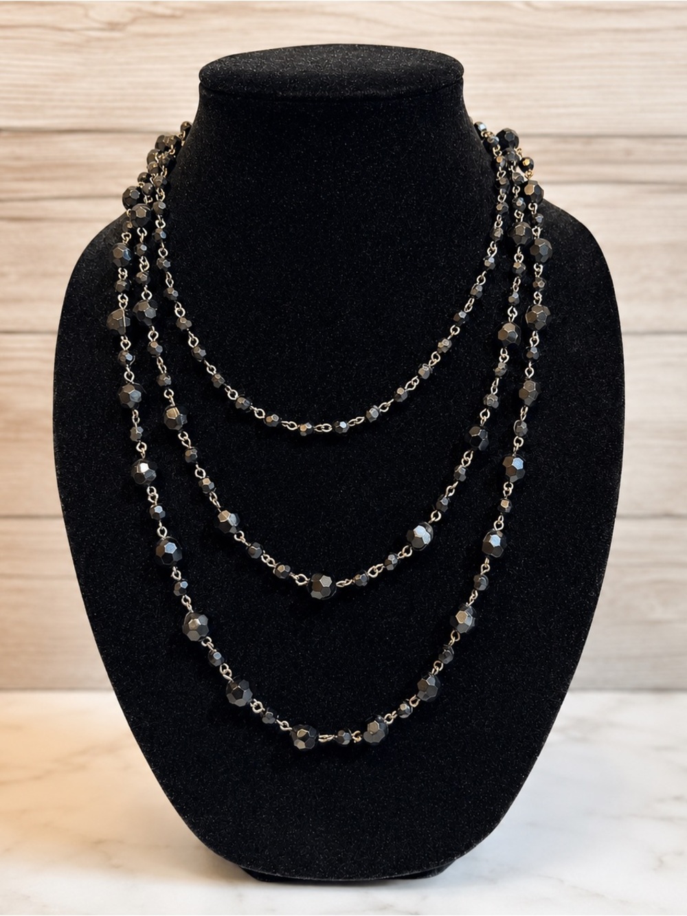NWOT Black Beaded Multi-strand Women’s Necklace